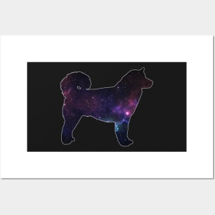 Galaxy Alaskan Malamute Silhouette Posters and Art